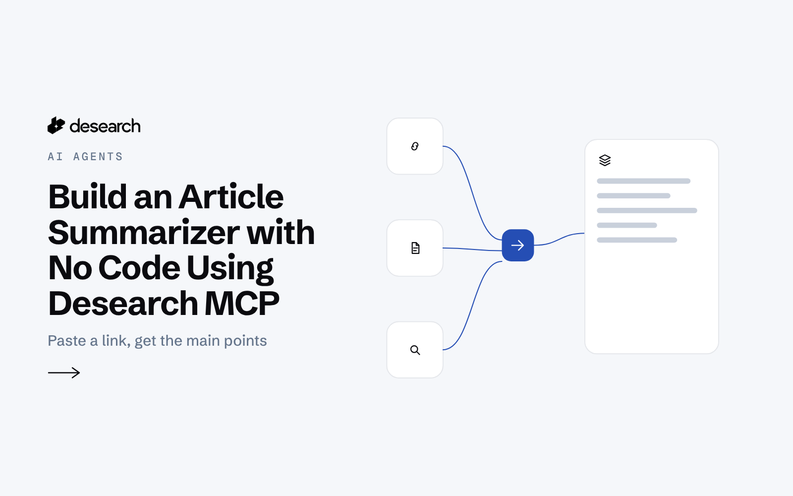 Card for Build an Article Summarizer with No Code Using Desearch MCP
